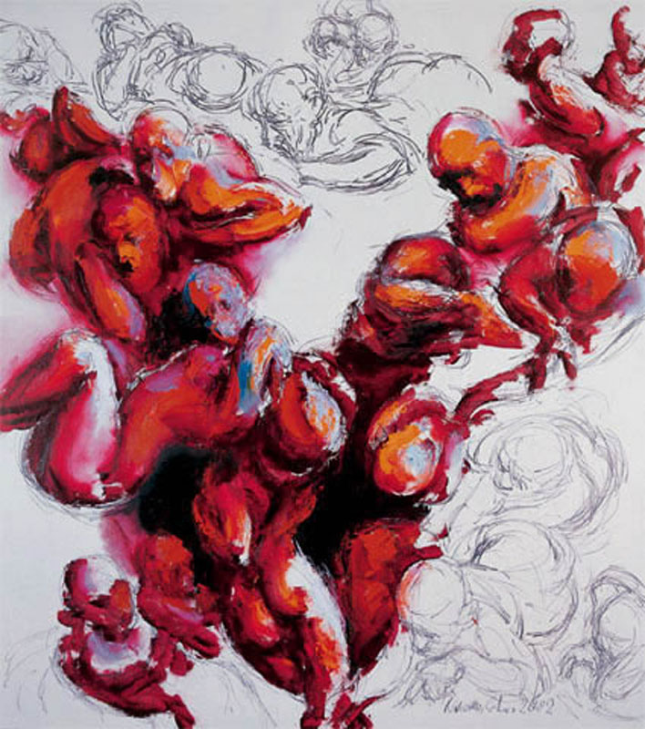 BODIES IN SPACE-2, Oil on canvas, 180X160 cm, 2002, İstanbul