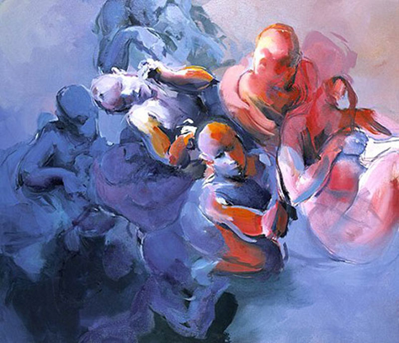 BODIES IN SPACE-5, Oil on canvas, 160X140 cm, 2002, İstanbul