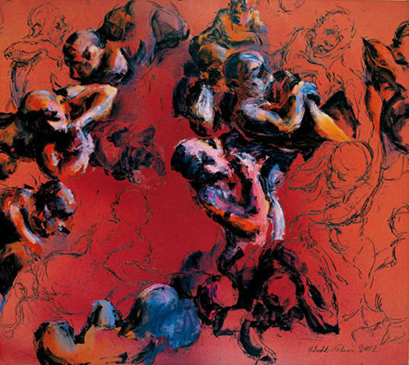 BODIES IN SPACE-6, Oil on canvas, 180X160 cm, 2002, London