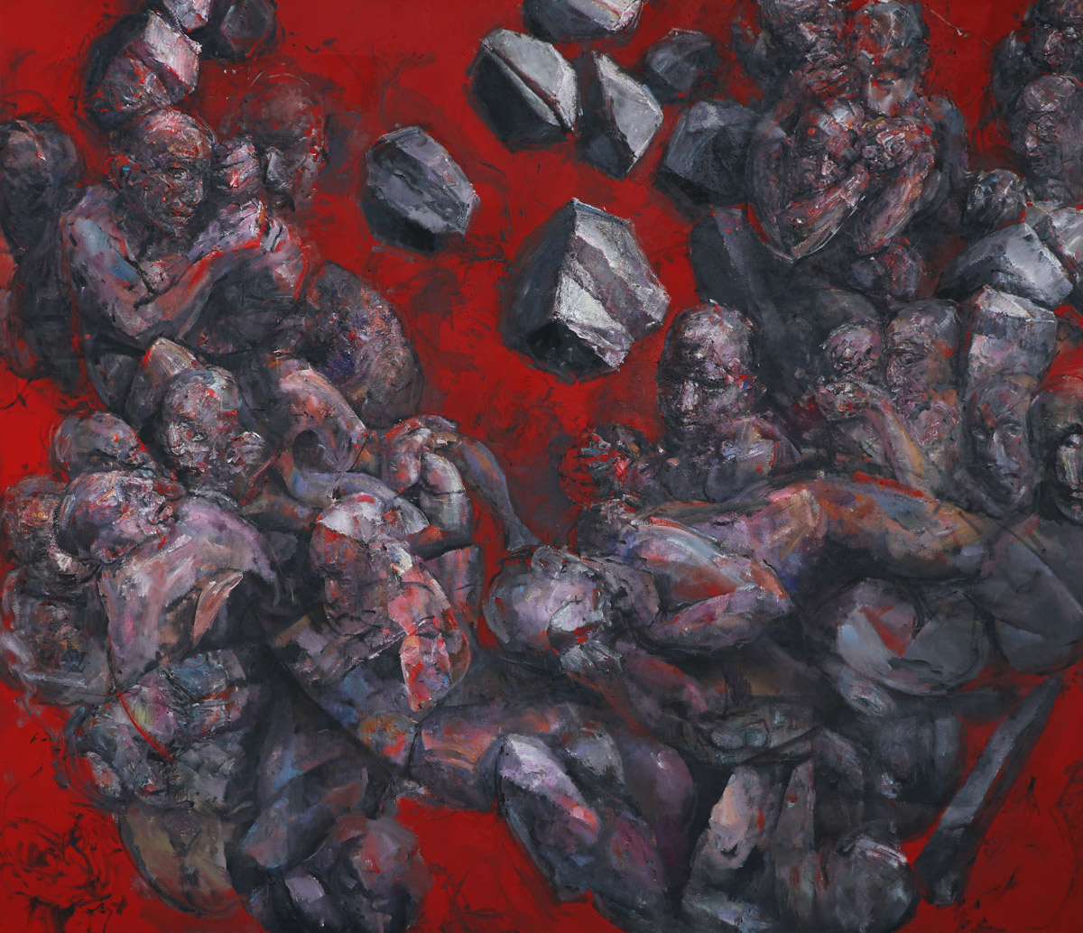 DIVINE COMEDY-3, Oil on canvas, 195X167 cm, 2024, Madison WI USA