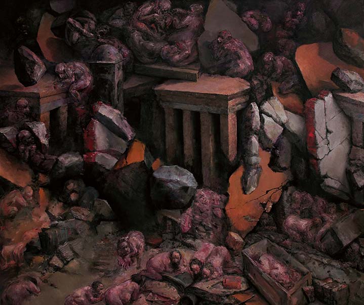 DIVINE COMEDY-2, Oil on canvas, 195X167 cm, 2022, Madison WI USA