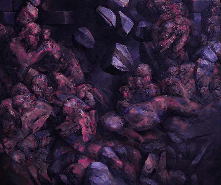 DIVINE COMEDY-3, Oil on canvas, 195X167 cm, 2024, Madison WI USA