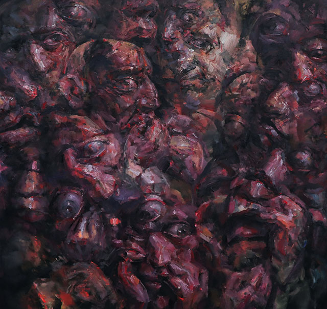 DIVINE COMEDY-9, Oil on canvas, 170X170 cm, 2024, Madison WI USA