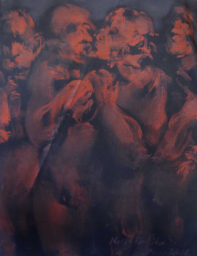 IN FRONT OF THE WALL-4, Oil on canvas, 80X60 cm, 2006, Paris